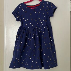 Mini Boden Gold Polka Dot Dress Girls 6-7